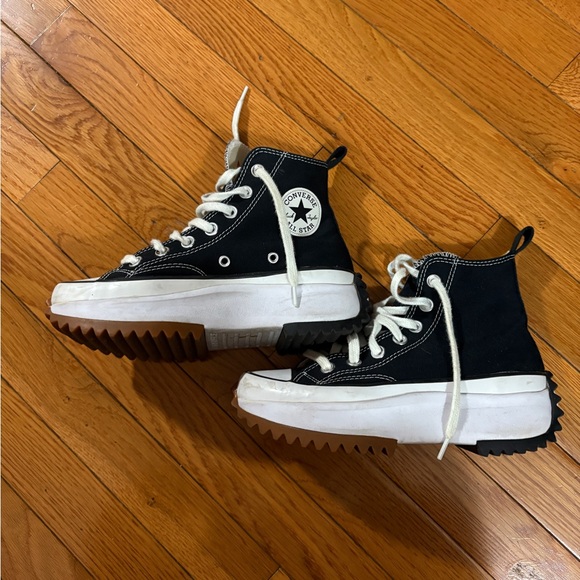 Converse Shoes - Converse Black and White High-Top Platform Sneakers
